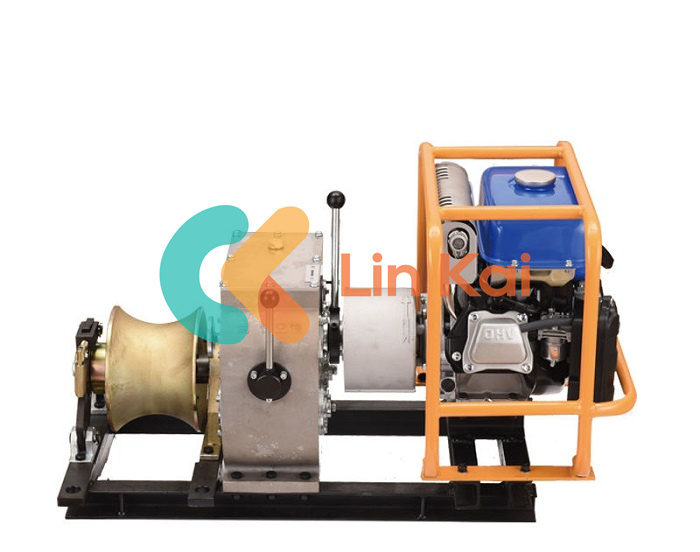 3 Ton Portable Cable Winch Puller With Diesel Engine 4HP In Power Line Construction