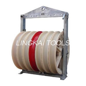 50kN Overhead Line Stringing Construction Tool Seven-Wheel Conductor Stringing Pulley Blocks