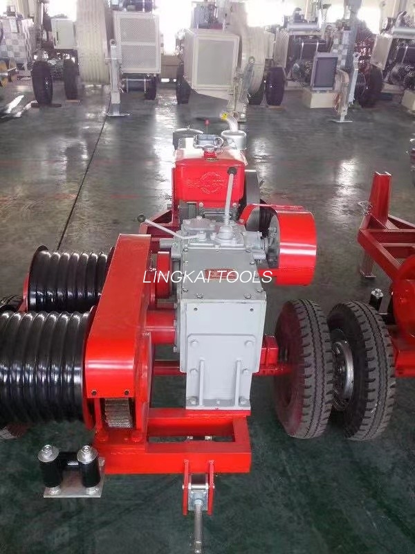 50KN Trailer Motorised Winches For Overhead Line Stringing